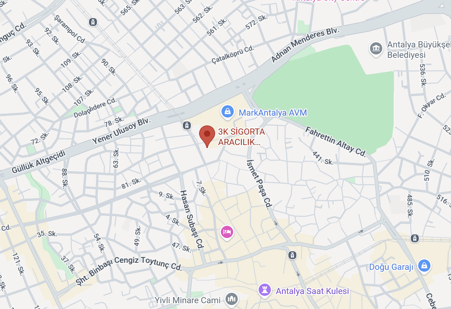 3K Sigorta ofis konumu haritası